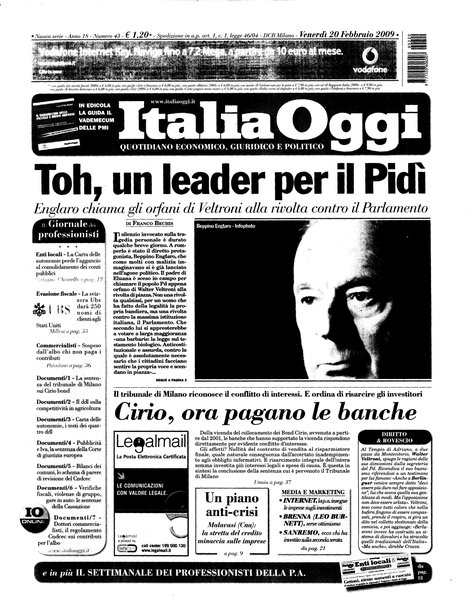 Italia oggi : quotidiano di economia finanza e politica